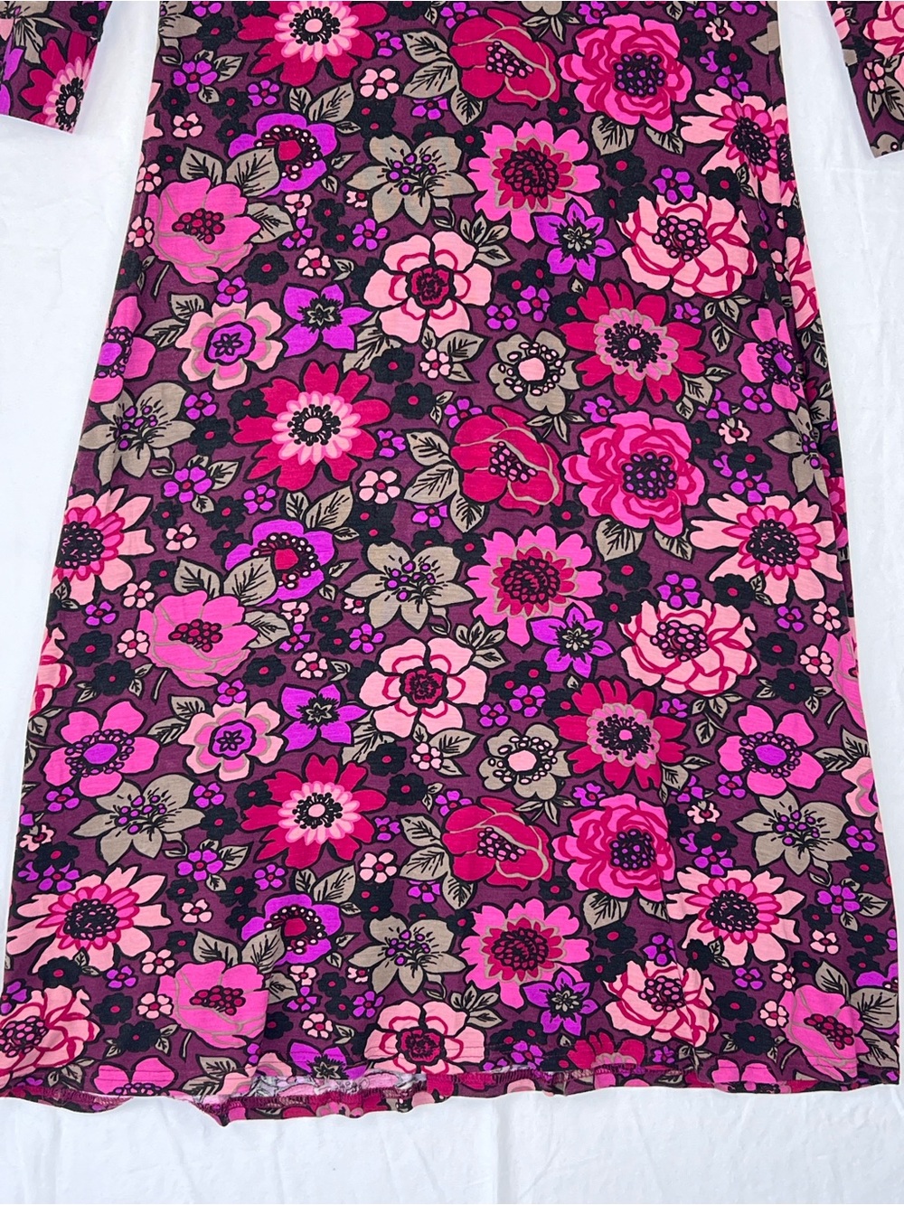 Boden floral midi shirt dress Sz 12 Retro Mod Floral Jersey Knit Whimsigoth - Picture 9 of 13